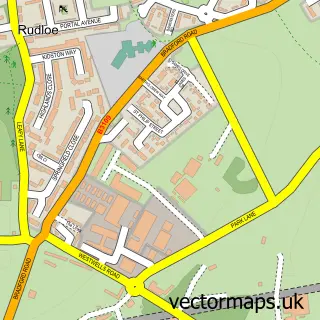 Street map sample of Rudloe, Wiltshire