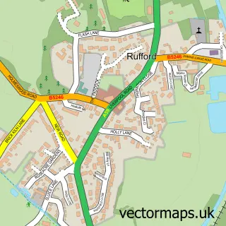 Street map sample of Rufford, Lancashire