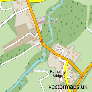 Street map sample of Rumbling Bridge, Perth and Kinross