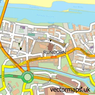 Street map sample of Runcorn, Cheshire