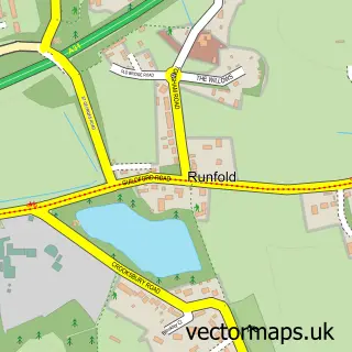 Street map sample of Runfold, Surrey