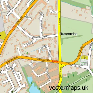 Street map sample of Ruscombe, Berkshire