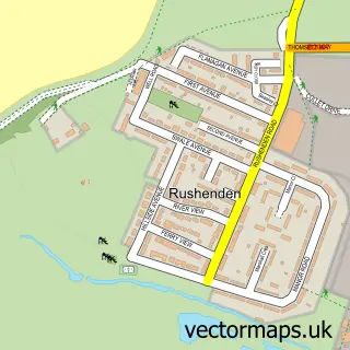 Street map sample of Rushenden, Kent