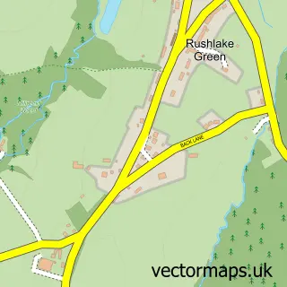 Street map sample of Rushlake Green, East Sussex