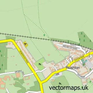 Street map sample of Rushton, Northamptonshire