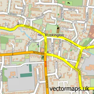 Street map sample of Ruskington, Lincolnshire