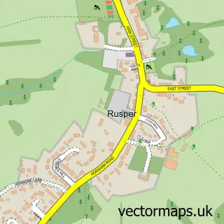 Street map sample of Rusper, West Sussex