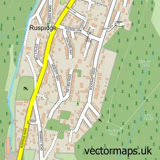 Street map sample of Ruspidge, Gloucestershire