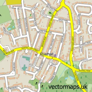 Street map sample of Rusthall, Kent