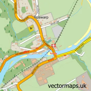 Street map sample of Ruswarp, North Yorkshire