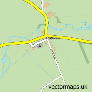 Street map sample of Ruthven, Aberdeenshire