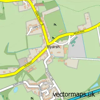 Street map sample of Ryarsh, Kent