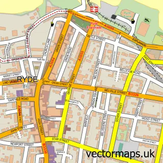 Street map sample of Ryde, Isle of Wight