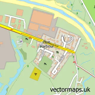 Street map sample of Rye Harbour, East Sussex