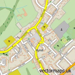 Street map sample of Ryhill, West Yorkshire