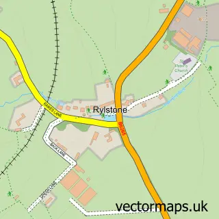 Street map sample of Rylstone, North Yorkshire