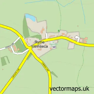 Street map sample of Ryme Intrinseca, Dorset