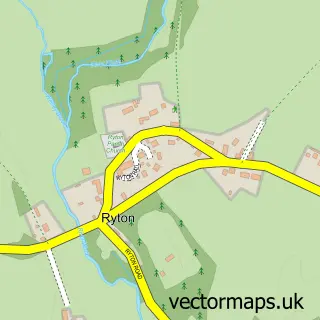 Street map sample of Ryton, Shropshire