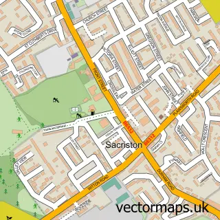 Street map sample of Sacriston, Durham