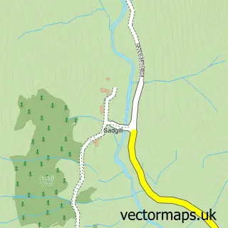 Street map sample of Sadgill, Cumbria