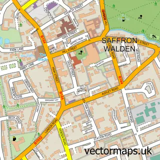 Street map sample of Saffron Walden, Essex