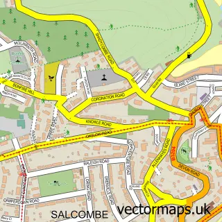 Street map sample of Salcombe, Devon