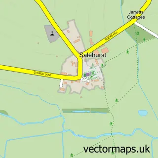 Street map sample of Salehurst, East Sussex