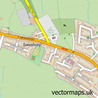 Street map sample of Salesbury, Lancashire