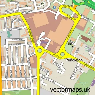 Street map sample of Salford, Greater Manchester