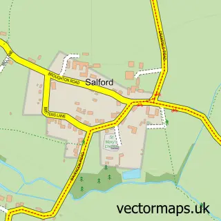 Street map sample of Salford, Bedfordshire