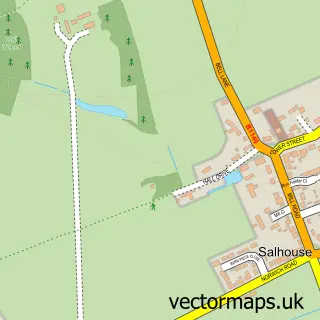 Street map sample of Salhouse, Norfolk