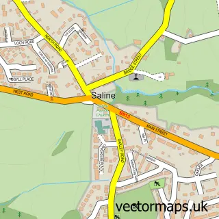 Street map sample of Saline, Fife