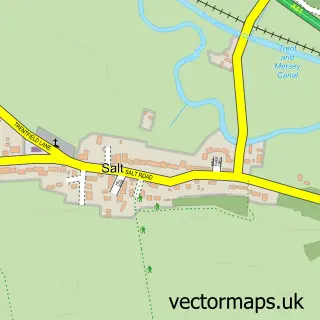 Street map sample of Salt, Staffordshire
