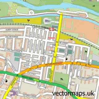 Street map sample of Saltaire, West Yorkshire