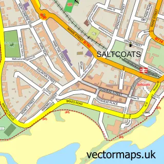 Street map sample of Saltcoats, Ayrshire and Arran