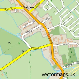 Street map sample of Saltfleet, Lincolnshire