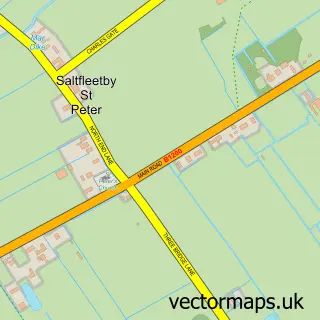 Street map sample of Saltfleetby St Peter, Lincolnshire