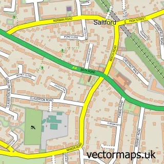 Street map sample of Saltford, Somerset