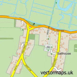 Street map sample of Salthouse, Norfolk