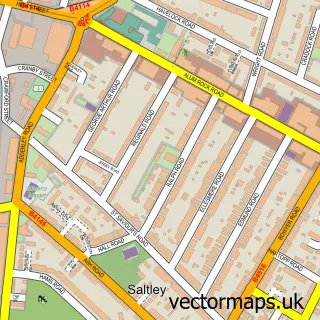 Street map sample of Saltley, West Midlands