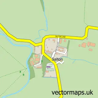 Street map sample of Salton, North Yorkshire