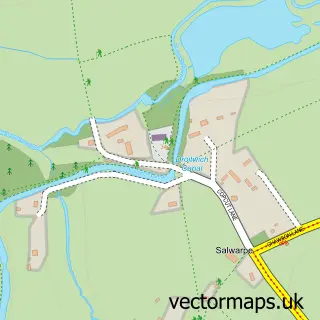 Street map sample of Salwarpe, Worcestershire