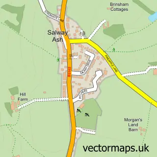 Street map sample of Salway Ash, Dorset