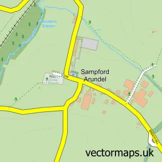 Street map sample of Sampford Arundel, Somerset