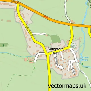 Street map sample of Sampford Brett, Somerset