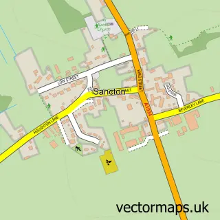 Street map sample of Sancton, East Riding of Yorkshire