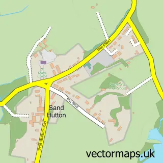Street map sample of Sand Hutton, North Yorkshire