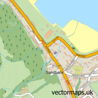 Street map sample of Sandbank, Argyll and Bute