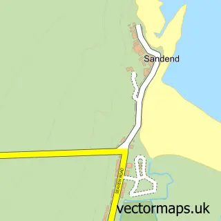 Street map sample of Sandend, Banffshire