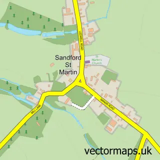 Street map sample of Sandford St Martin, Oxfordshire